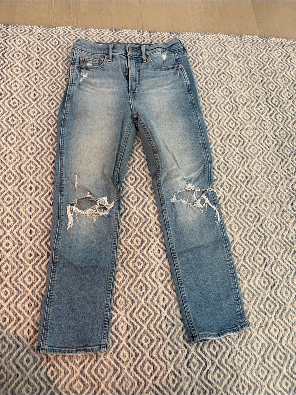 GAP Distressed High-Rise Light Blue Jeans